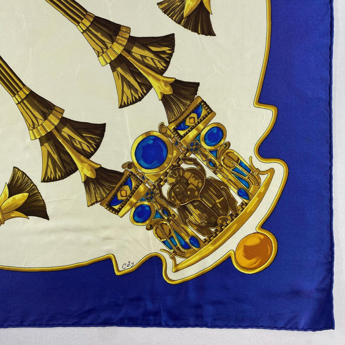 Vintage Hermès “Scarabées et Pectoraux” Silk Scarf