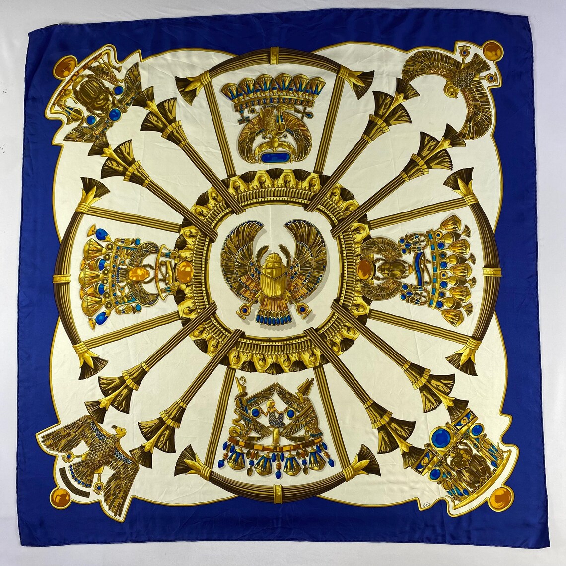 Vintage Hermès “Scarabées et Pectoraux” Silk Scarf