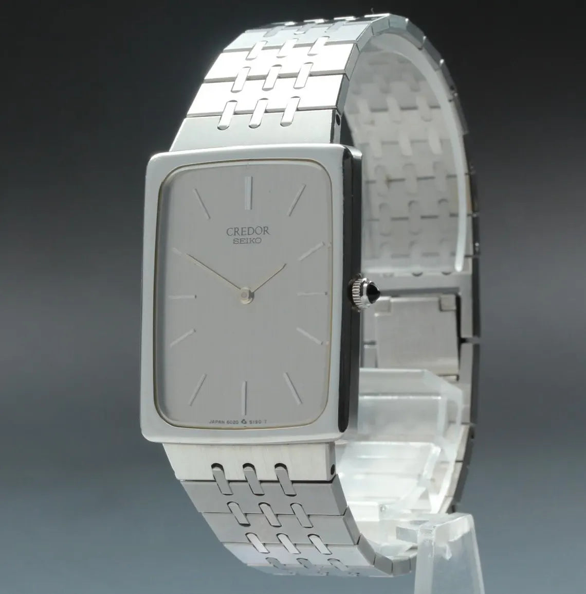 Vintage 1989 Seiko Credor 6020-5190 Tank Rectangle Quartz Watch — Near Mint