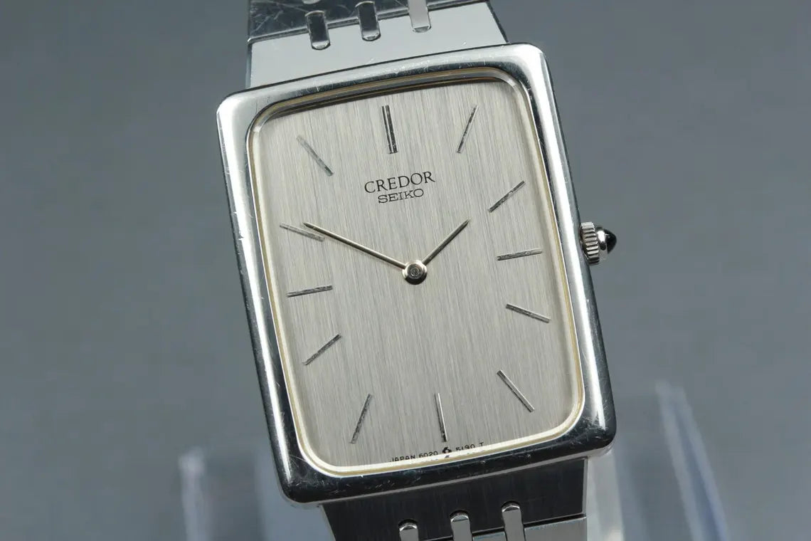 Vintage 1989 Seiko Credor 6020-5190 Tank Rectangle Quartz Watch — Near Mint