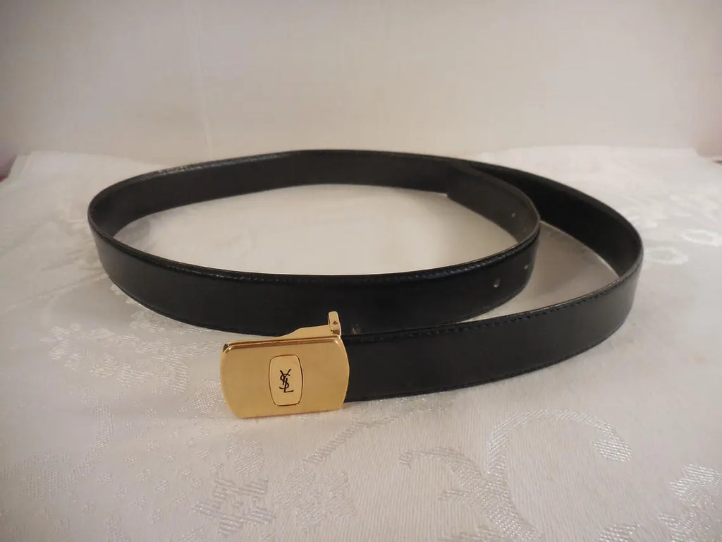 Yves Saint Laurent Reversible Black/Brown Leather Belt — Men's