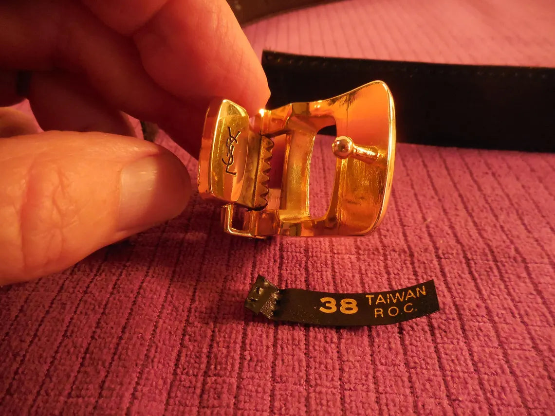 Yves Saint Laurent Reversible Black/Brown Leather Belt — Men's