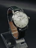 Vintage 1970s Jaeger LeCoultre Club — White Dial, Manual Wind, Green Leather Band