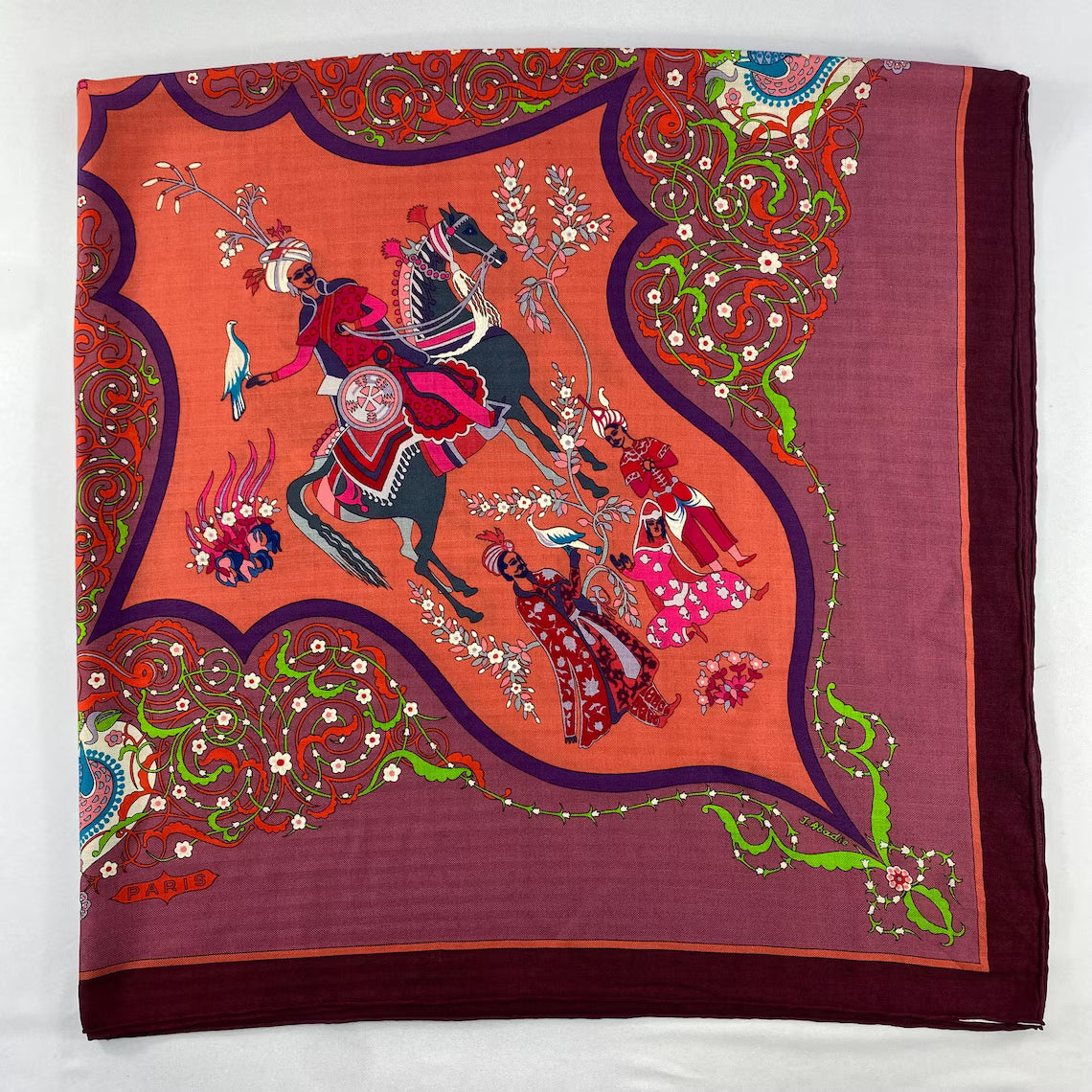 Vintage Hermès “Poésie Persane” Cashmere Scarf