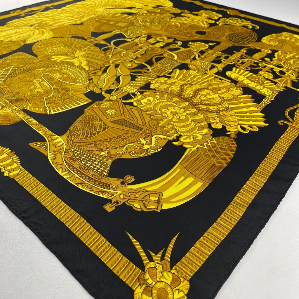 Vintage Hermès “Armets et Panaches” Silk Scarf