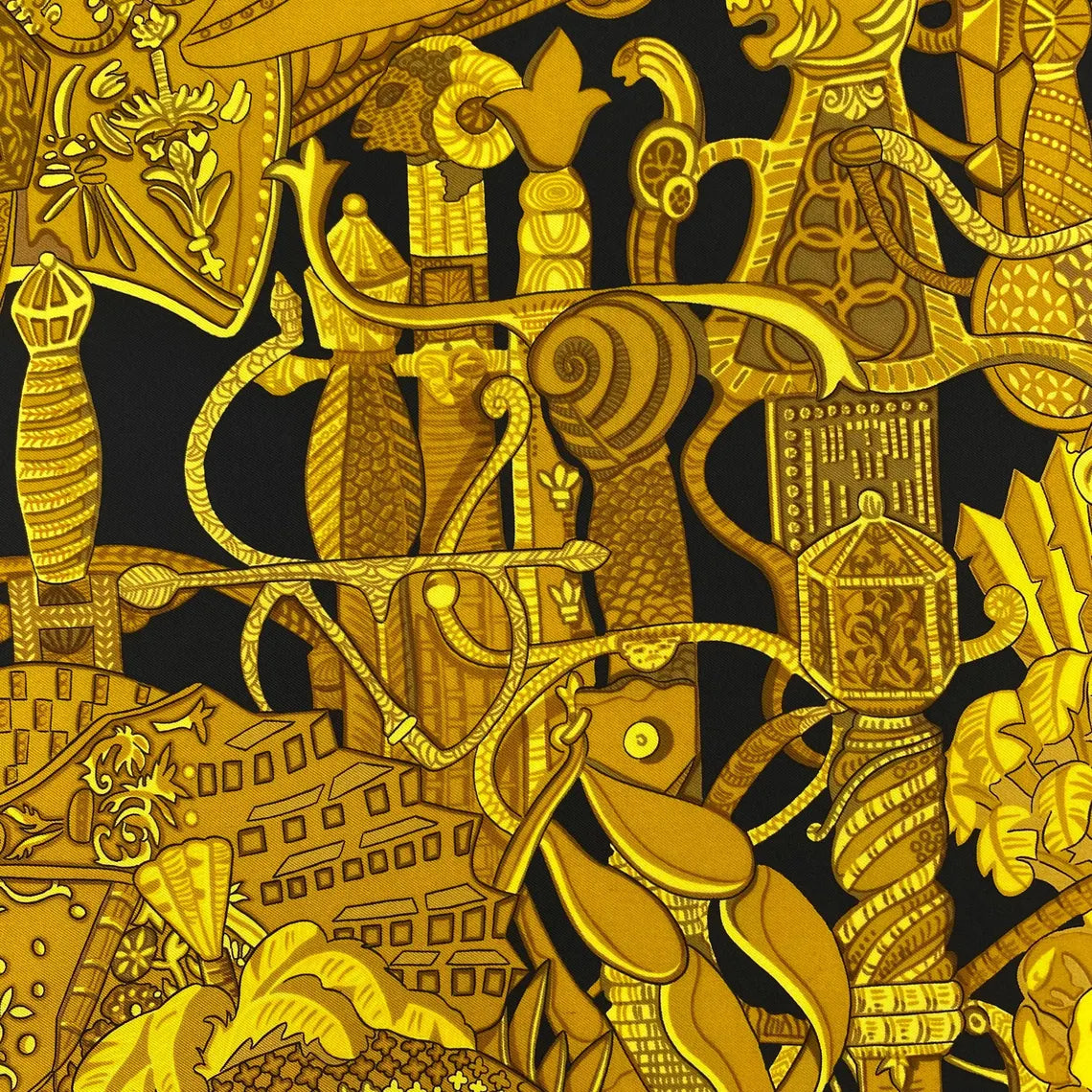 Vintage Hermès “Armets et Panaches” Silk Scarf