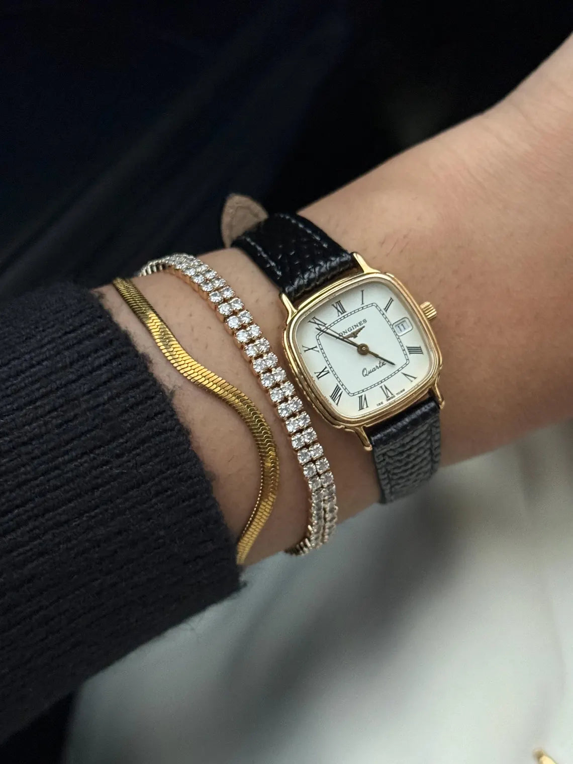 Rare Longines La Grande Classique Gold-Plated Roman Tank Watch — Women's