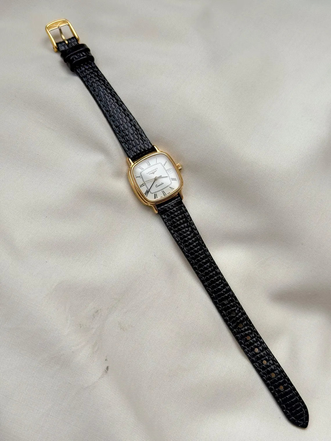 Rare Longines La Grande Classique Gold-Plated Roman Tank Watch — Women's